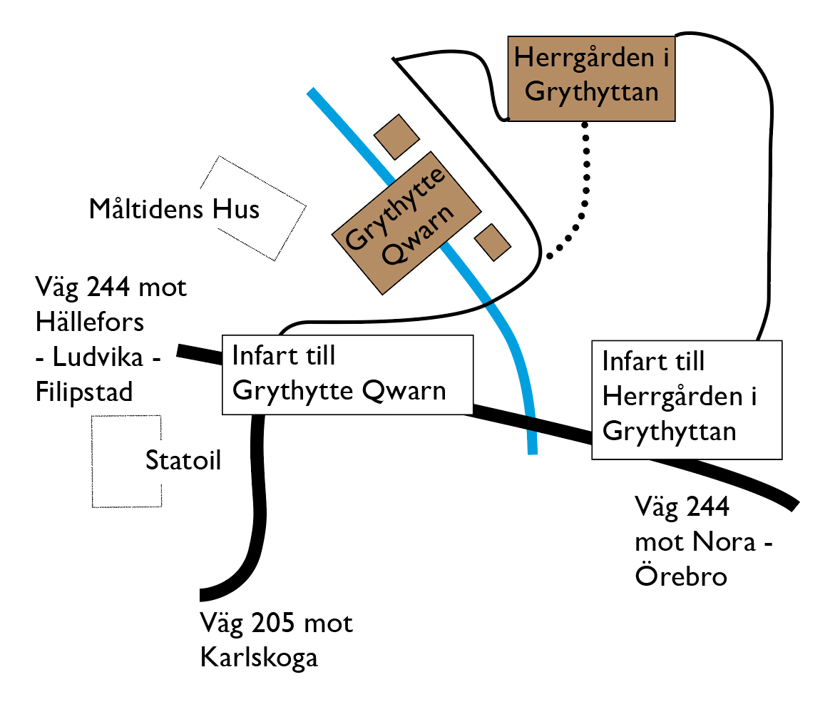 Vägbeskrivning Herrgården i Grythyttan och Grythytte Qwarn
